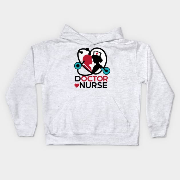 Doctor and nurse as lovers Kids Hoodie by Spaceboyishere